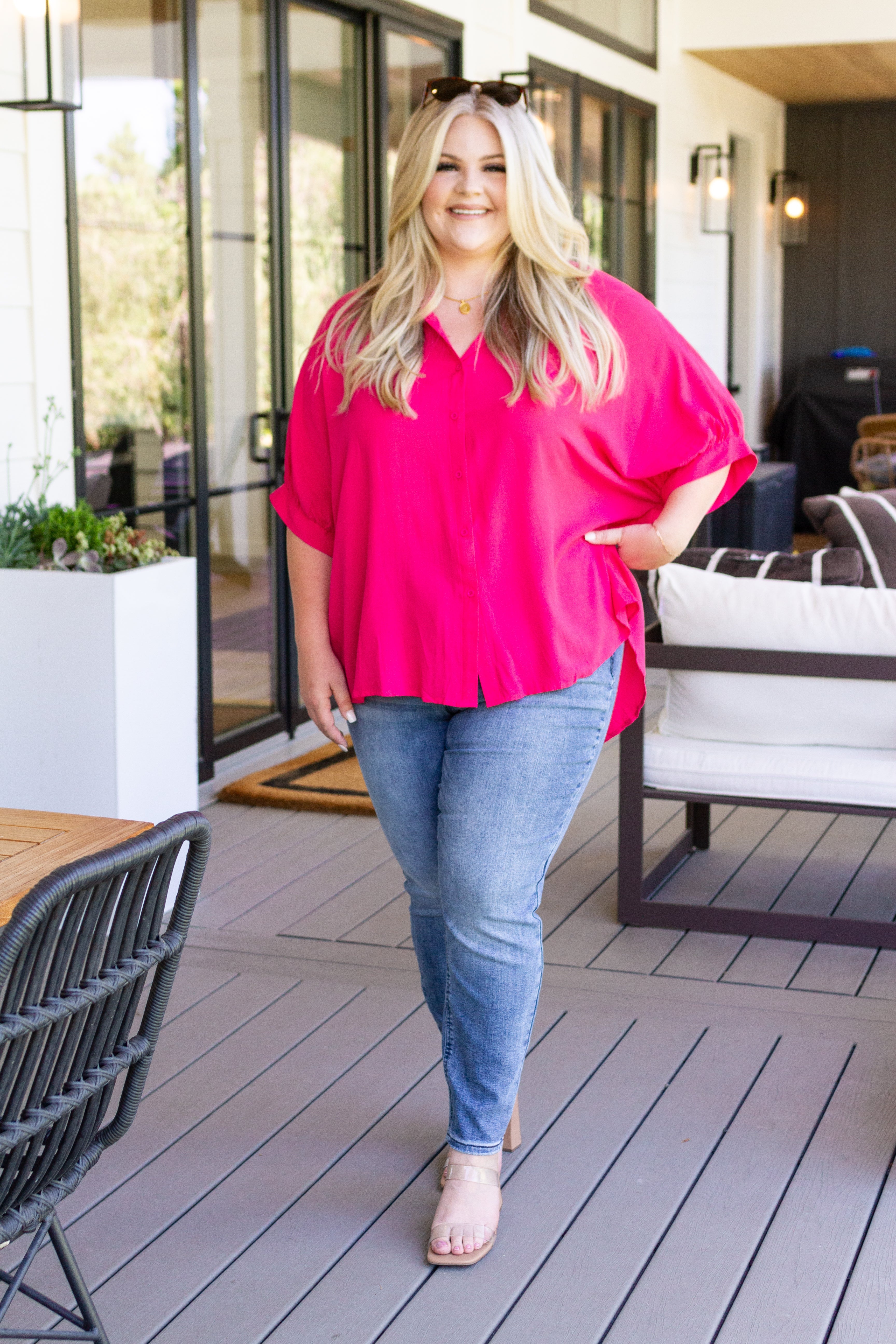 Bounding Beauty Button Down Blouse