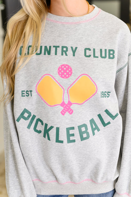 Country Club Pickle Ball Graphic Sweatshirt